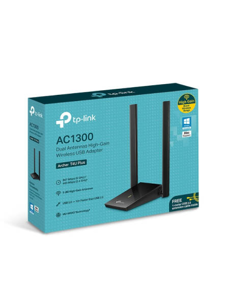 Adaptor Wireless TP-Link Archer T4U Plus AC1300 2x Antene externe Negru