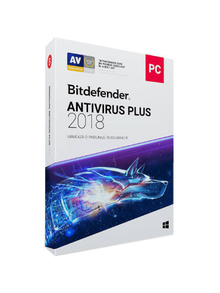 LICENTA RETAIL BITDEFENDER ANTIVIRUS PLUS - PROTECTIE COMPLETA PENTRU WINDOWS, VALABILA PENTRU 1 AN,