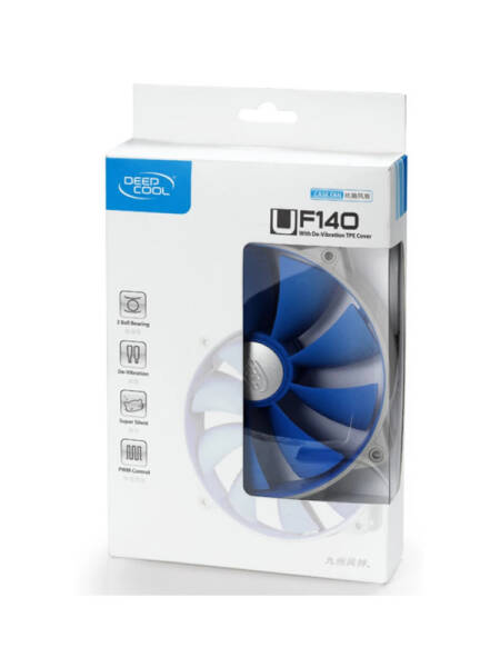 VENTILATOR DEEPCOOL PC 140x140x25 mm, PWM, 2 rulmen ultra-silentios "UF 140