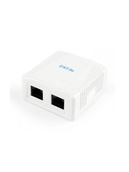 Priza Gembird UTP Cat5e 2x RJ-45 (M) Aplicabila Alba