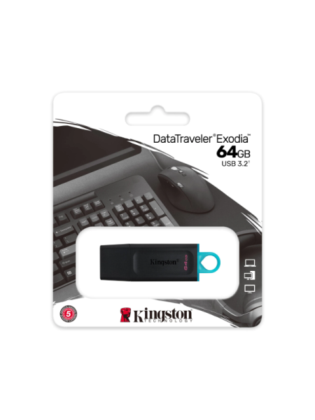 Stick Memorie Kingston DataTraveler Exodia USB 3.2 64GB Negru