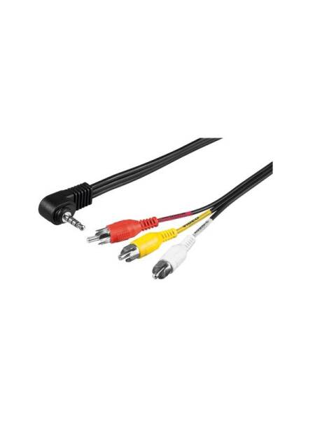 Cablu Audio Well 3x RCA (T) la 3.5mm Jack TRRS (T) 1.5m Negru