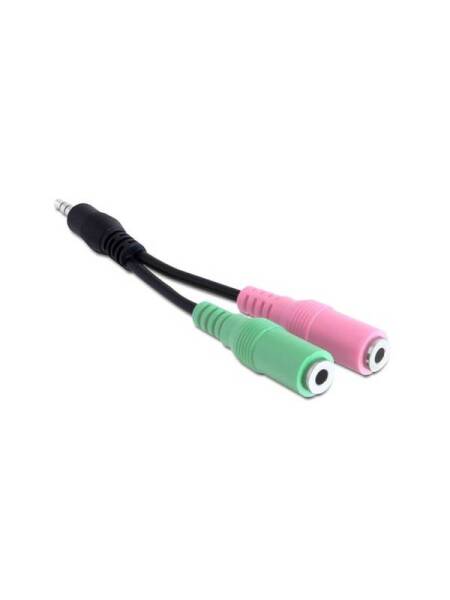 Adaptor Delock Jack 3.5m 4 pin > 2x 3.5MM 3 pin Stereo