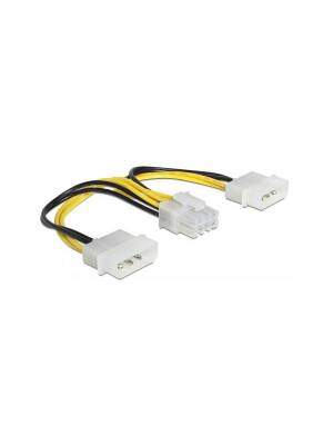 Prelungitor alimentare PCI-E Delock 8pin EPS > 2 X 4 Pin Molex, 15cm